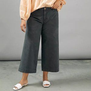 Anthropologie Wide Leg Pants in Charcoal Gray